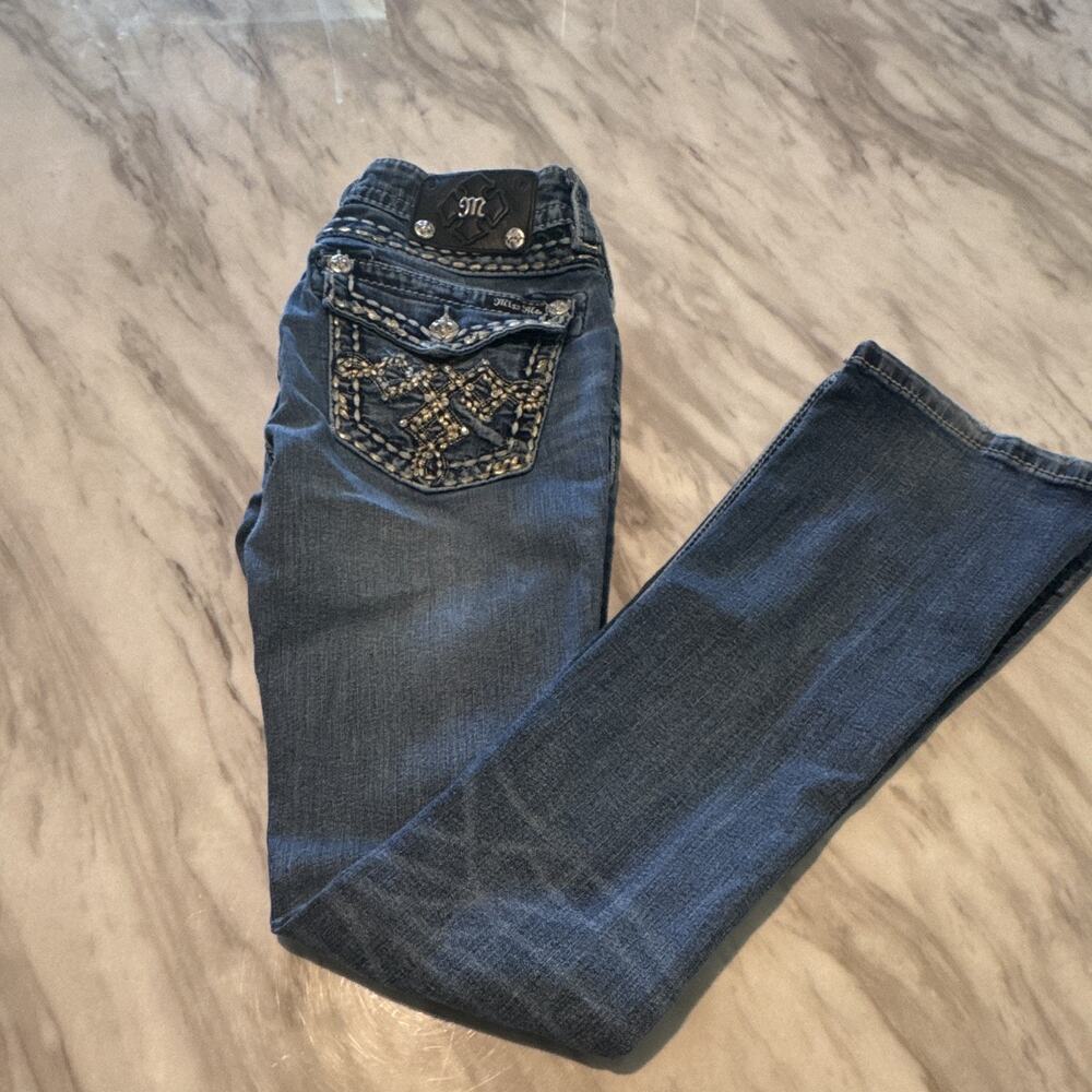 Miss Me Women's Blue Jean Signature Rise Bootcut Size 27 0222 - Picture 3 of 10